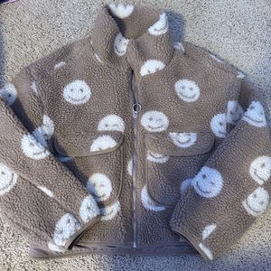 Elodie smiley face Sherpa sweatshirt